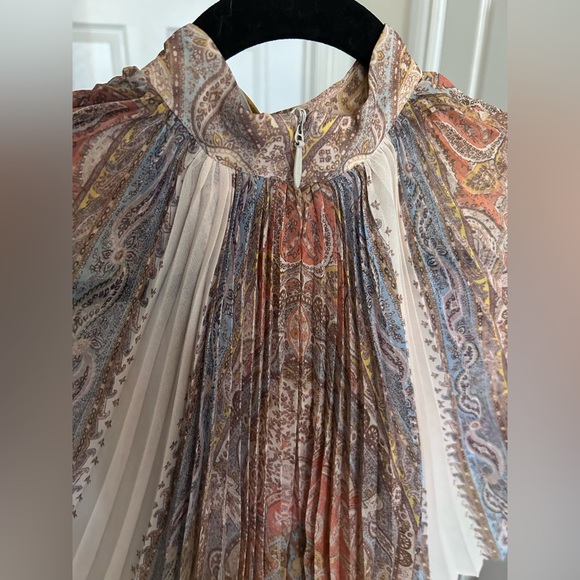 NWT Zimmermann Illustration Sunray Pleated Midi Dress in Paisley Haze 0P US2P - Picture 13 of 17